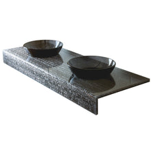 Bronze Jali Mille Vanity Counter with Twin Glass Sinks